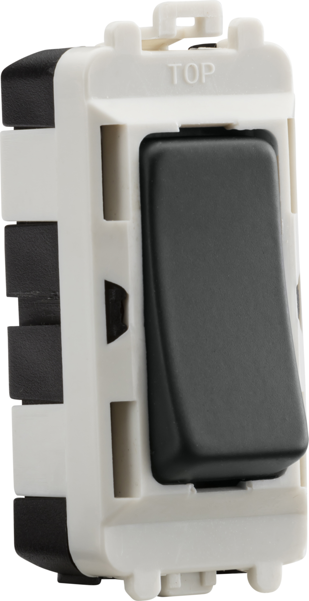 Knightsbridge GDM006AT 20A 2 Way Retractive 'Press' Grid Switch Module Anthracite