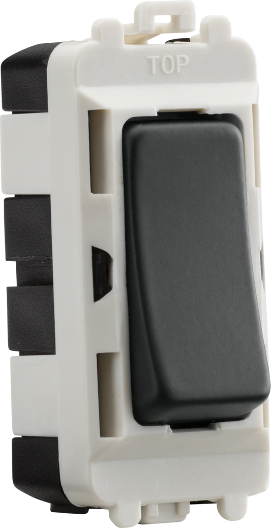 Knightsbridge GDM006AT 20A 2 Way Retractive 'Press' Grid Switch Module Anthracite