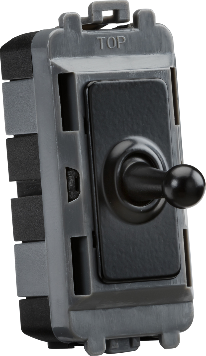 Knightsbridge GDM01TOGMB 20A 2 Way Toggle Switch Grid Module Matt Black