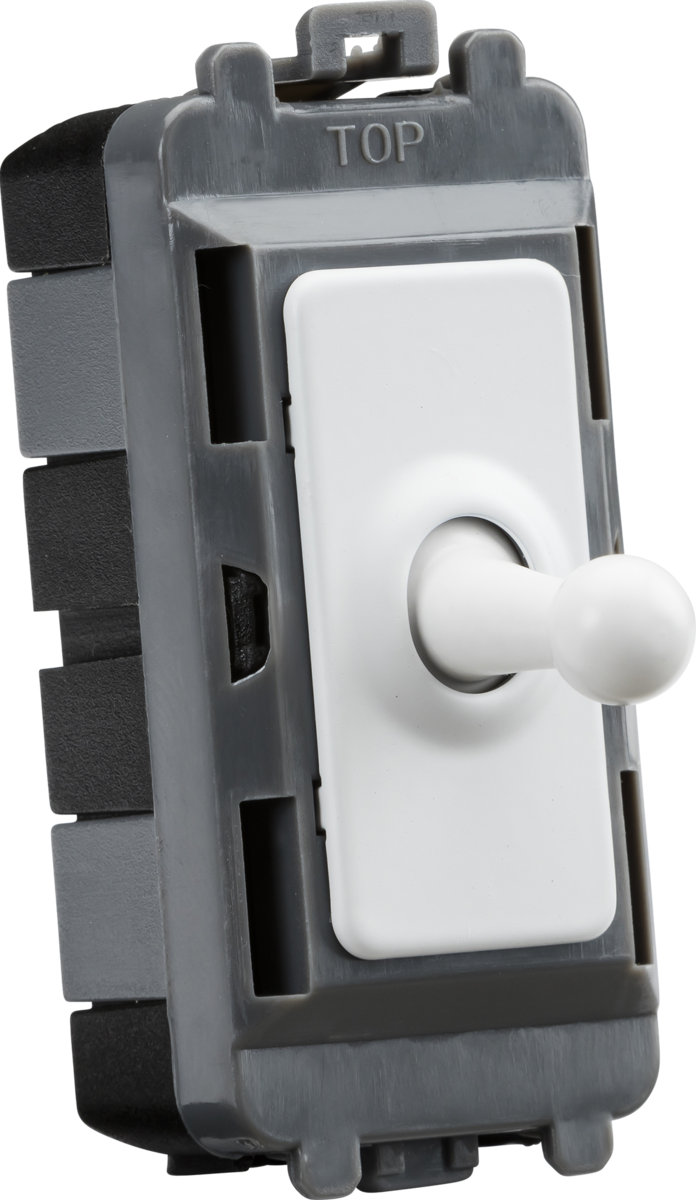 Knightsbridge GDM01TOGMW 20A 2 Way Toggle Switch Grid Module Matt White