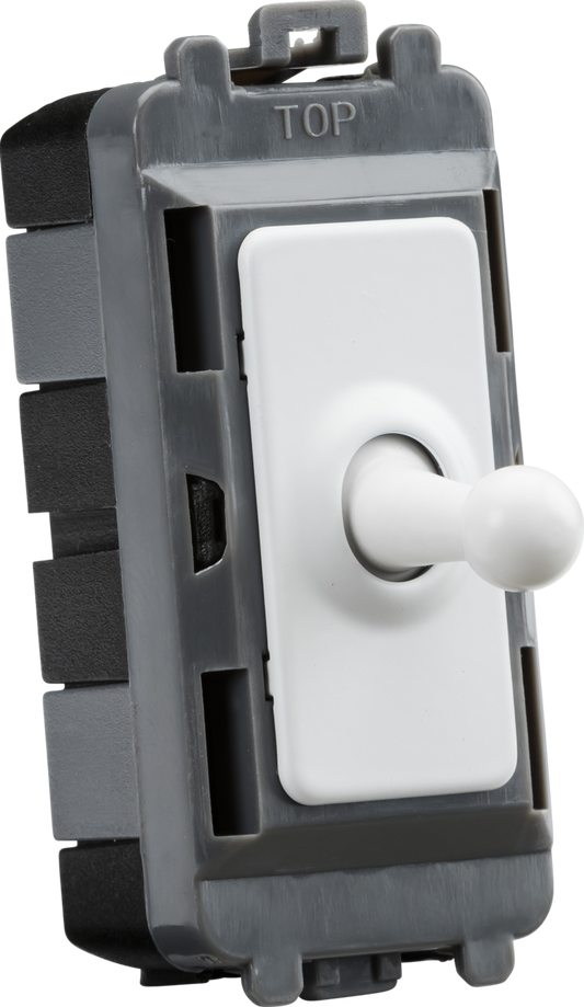 Knightsbridge GDM05TOGMW 20A Intermediate Toggle Switch Grid Module Matt White