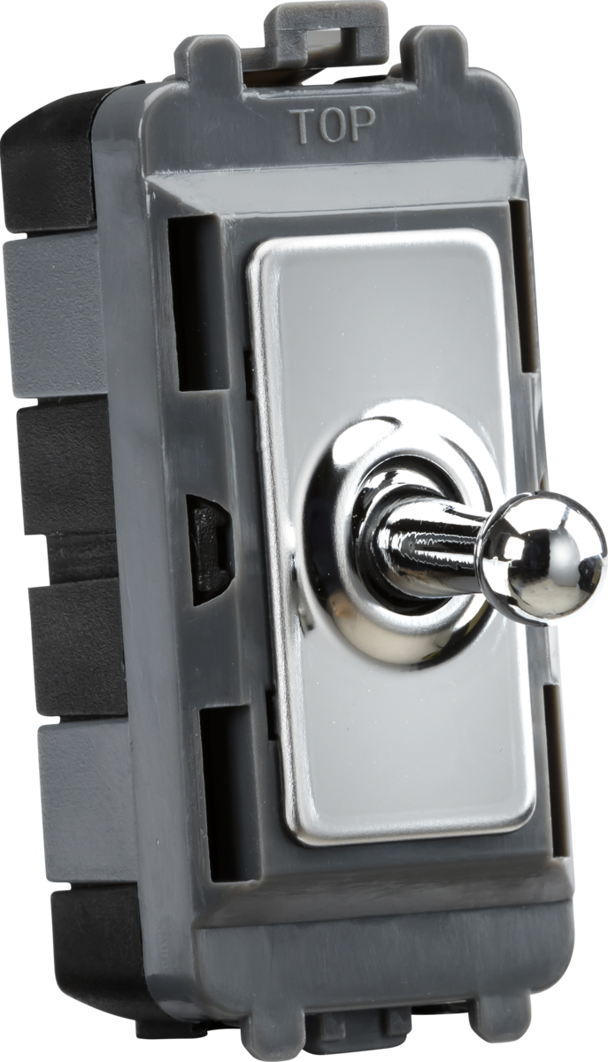 Knightsbridge GDM01TOGPC 20A 2 Way Toggle Switch Grid Module Polished Chrome