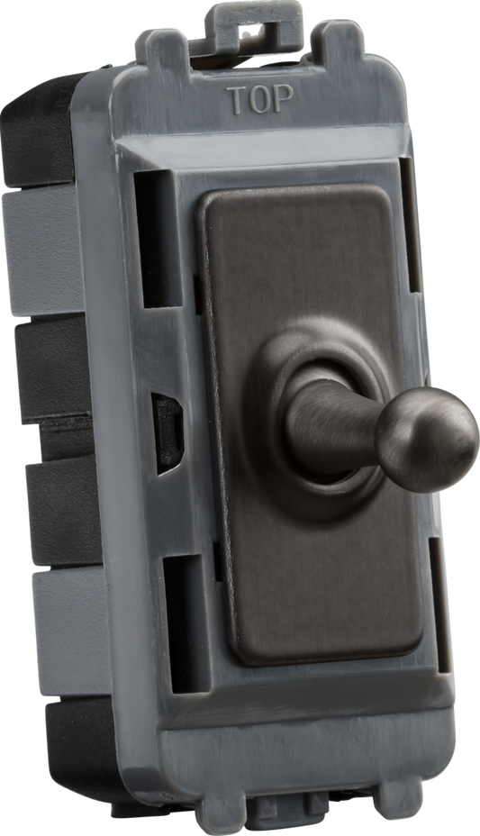 Knightsbridge GDM05TOGSB 20A Intermediate Toggle Switch Grid Module Smoked Bronze