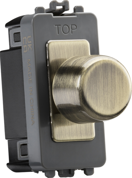 Knightsbridge GDM200AB 100W LED Grid Dimmer Antique Brass