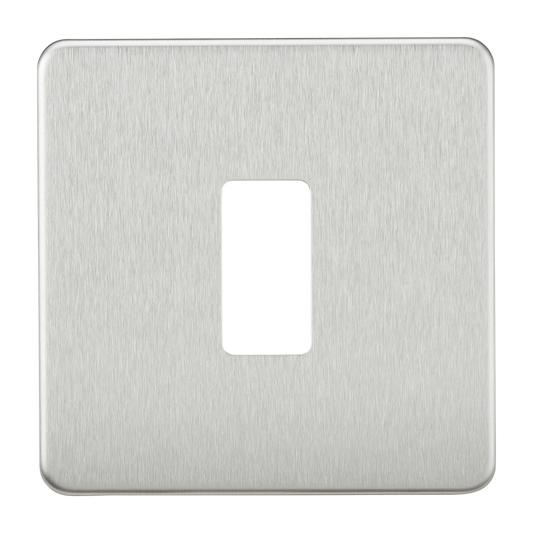 Knightsbridge GDSF001BC 1 Gang Grid Faceplate Brushed Chrome