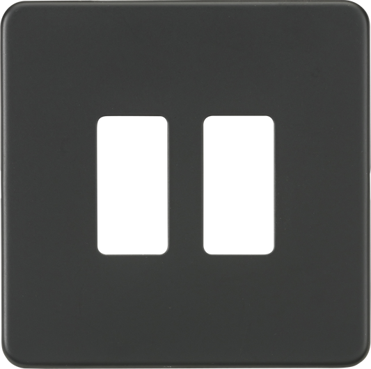 Knightsbridge GDSF002AT 2 Gang Grid Faceplate Anthracite