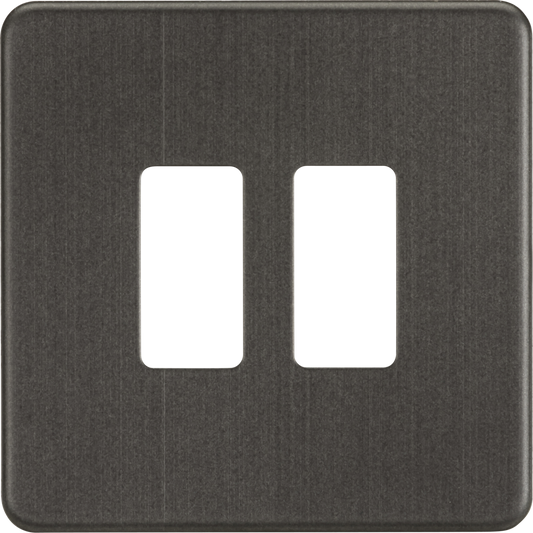 Knightsbridge GDSF002SB 2 Gang Grid Faceplate Smoked Bronze