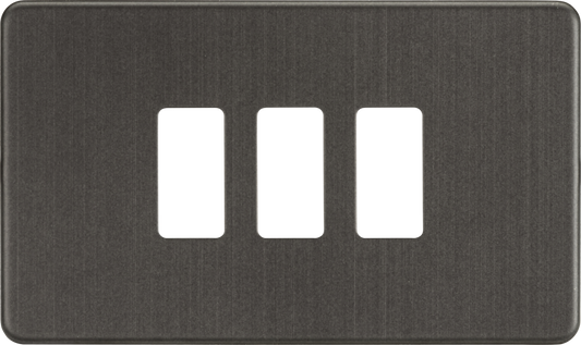 Knightsbridge GDSF003SB 3 Gang Grid Faceplate Smoked Bronze