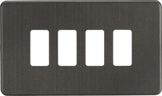 Knightsbridge GDSF004SB 4 Gang Grid Faceplate Smoked Bronze