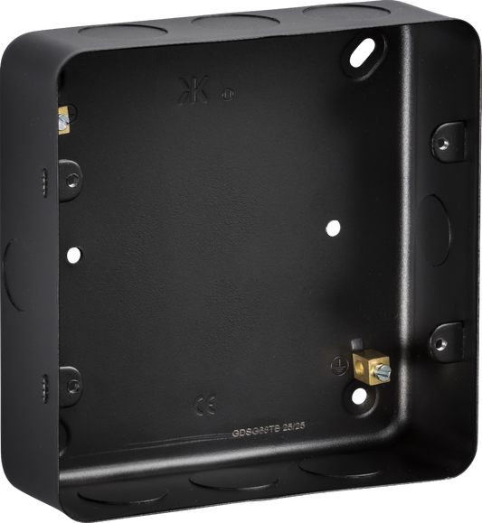 Knightsbridge GDSG68TB 6 - 8 Gang Surface Mount Box Metal Clad Textured Black
