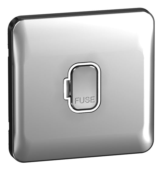 Schneider GGBL5000WPC 13A Unswitched Spur Polished Chrome White Insert