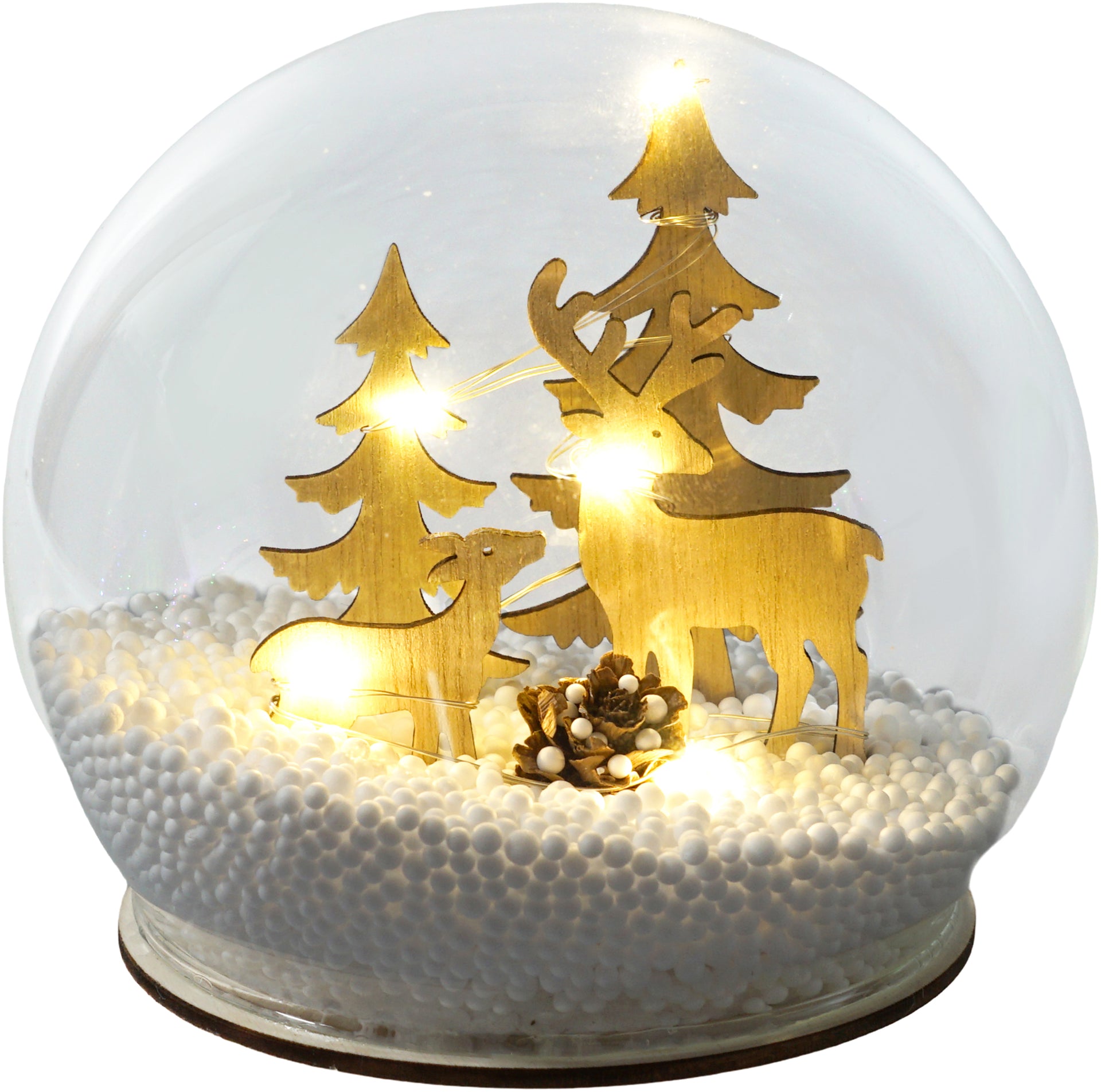 Xmas Haus GH9057 12cm Light Up Snow Globe with Reindeer (Battery Operated)