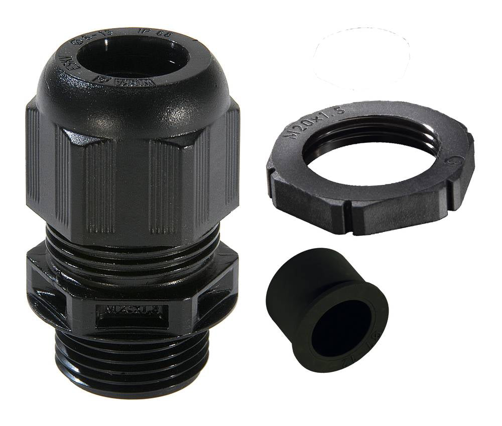 Wiska 10100636 GLP20+RDE SPRINT® 20mm+ Polyamide Cable Gland and Locknut + RDE Reduction Insert  Bla