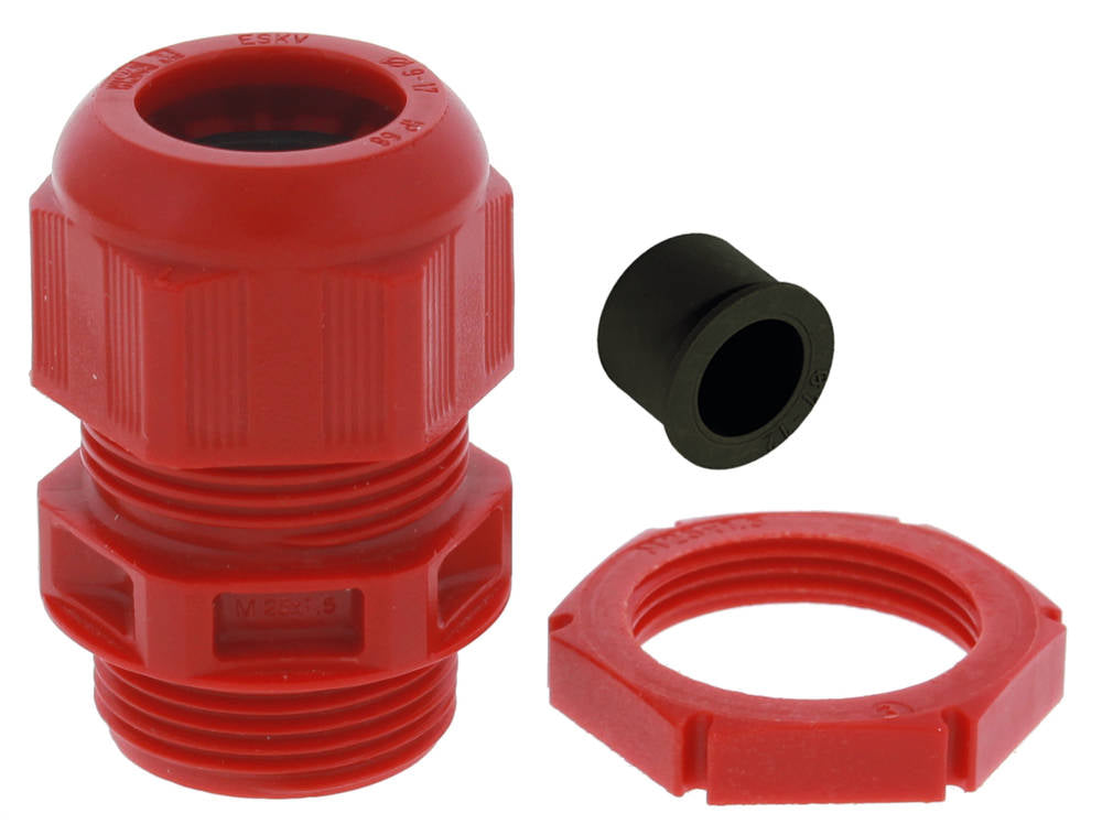 Wiska 10100638 GLP20+RDE SPRINT® 20mm+ Polyamide Cable Gland and Locknut + RDE Reduction Insert  Red