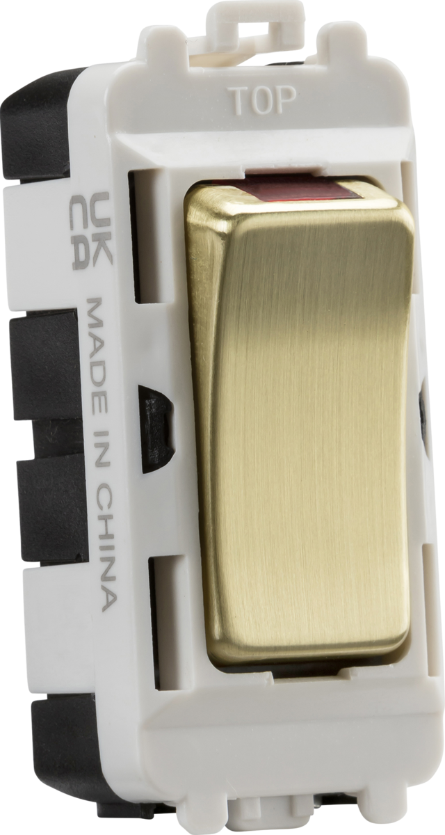 Knightsbridge GDM003BB 20A DP+N Grid Switch Module Brushed Brass
