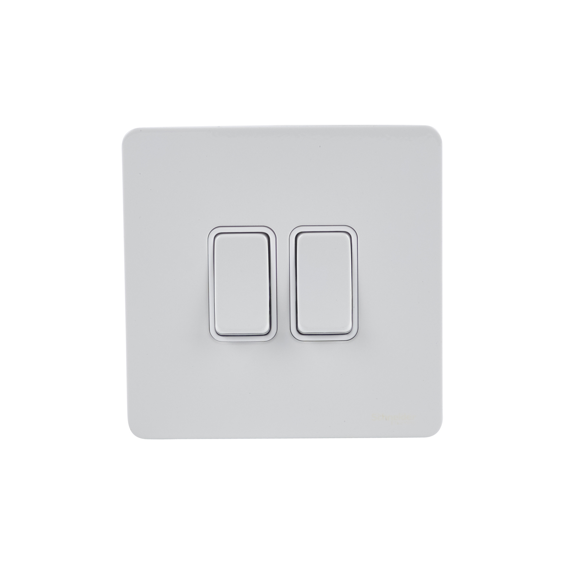 Schneider GU1422WPW 2 Gang 2 Way Switch White Metal