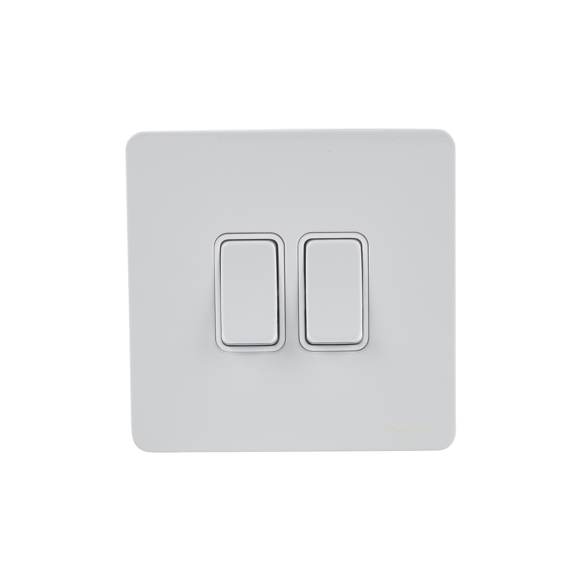 Schneider GU1422WPW 2 Gang 2 Way Switch White Metal
