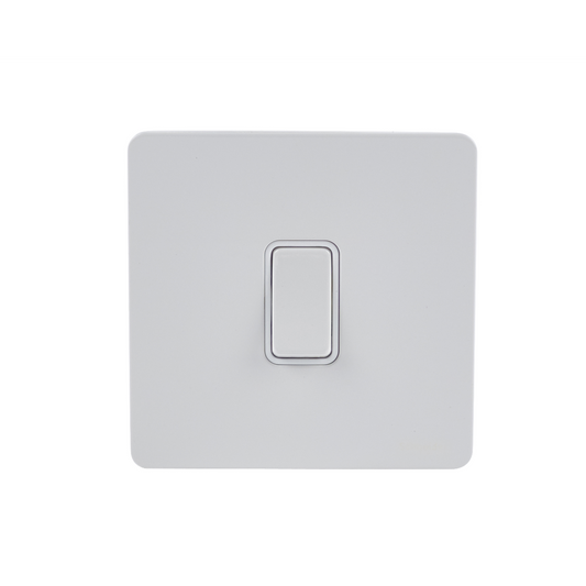 Schneider GU2410WPW 1 Gang 20A DP Switch White Metal