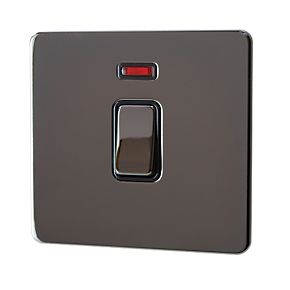 Schneider GU4431BBN 1 Gang 32A DP Switch with Neon Black Nickel