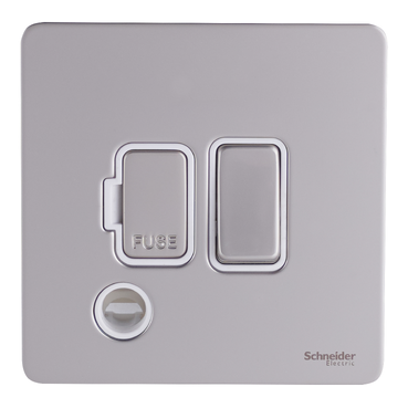 Schneider GU5413WPN 13A Switched Spur with Flex Outlet Pearl Nickel