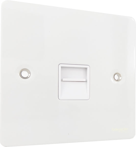 Schneider GU7262WPW 1 Gang Secondary Telephone Socket White Metal