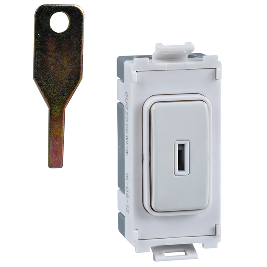 Schneider GUG20DPKWPW 20A DP Key Switch Module White Metal