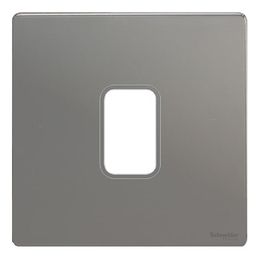 Schneider GUGS01GBN 1 Gang Grid Faceplate with Mounting Frame Black Nickel
