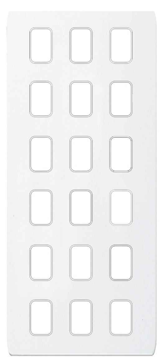 Schneider GUGS18GPW 18 Gang Grid Faceplate with Mounting Frame White Metal