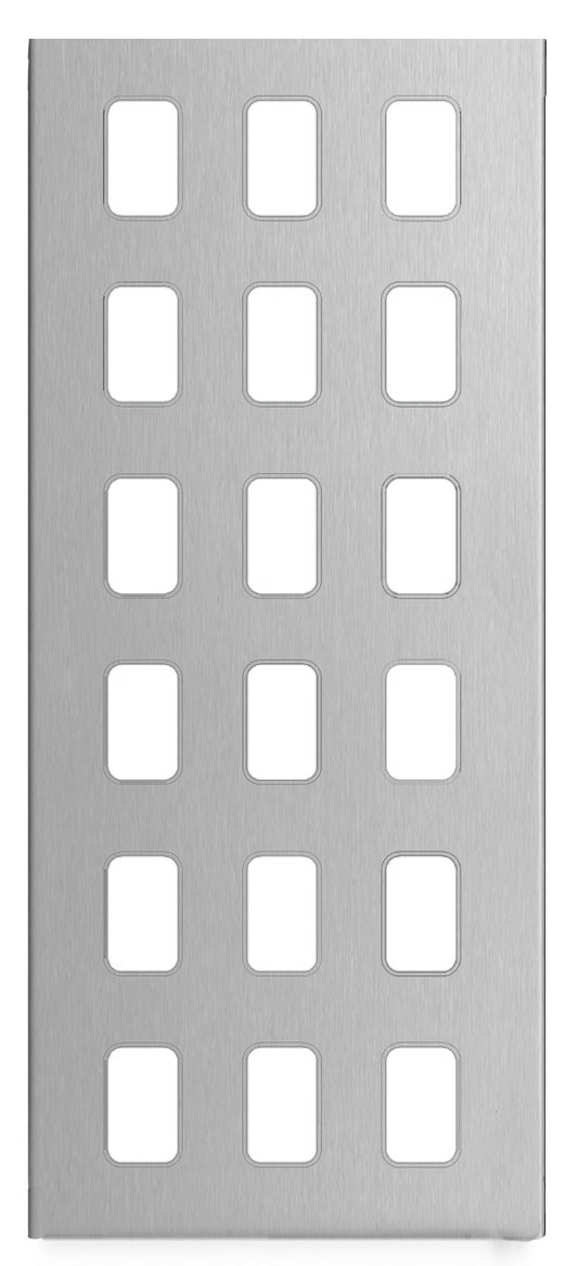 Schneider GUGS18GSS 18 Gang Grid Faceplate with Mounting Frame Stainless Steel