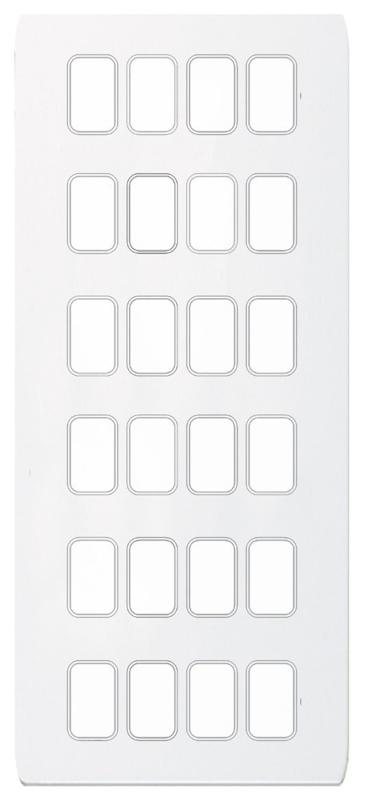 Schneider GUGS24GPW 24 Gang Grid Faceplate with Mounting Frame White Metal