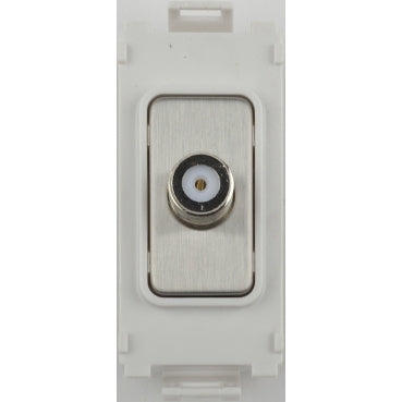 Schneider GUGSATWSS F Type Satellite Grid Module Stainless Steel White Insert