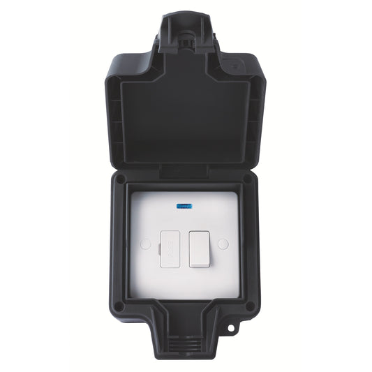 Niglon H-BWS131FS 13A Switched Spur with Neon Black IP66