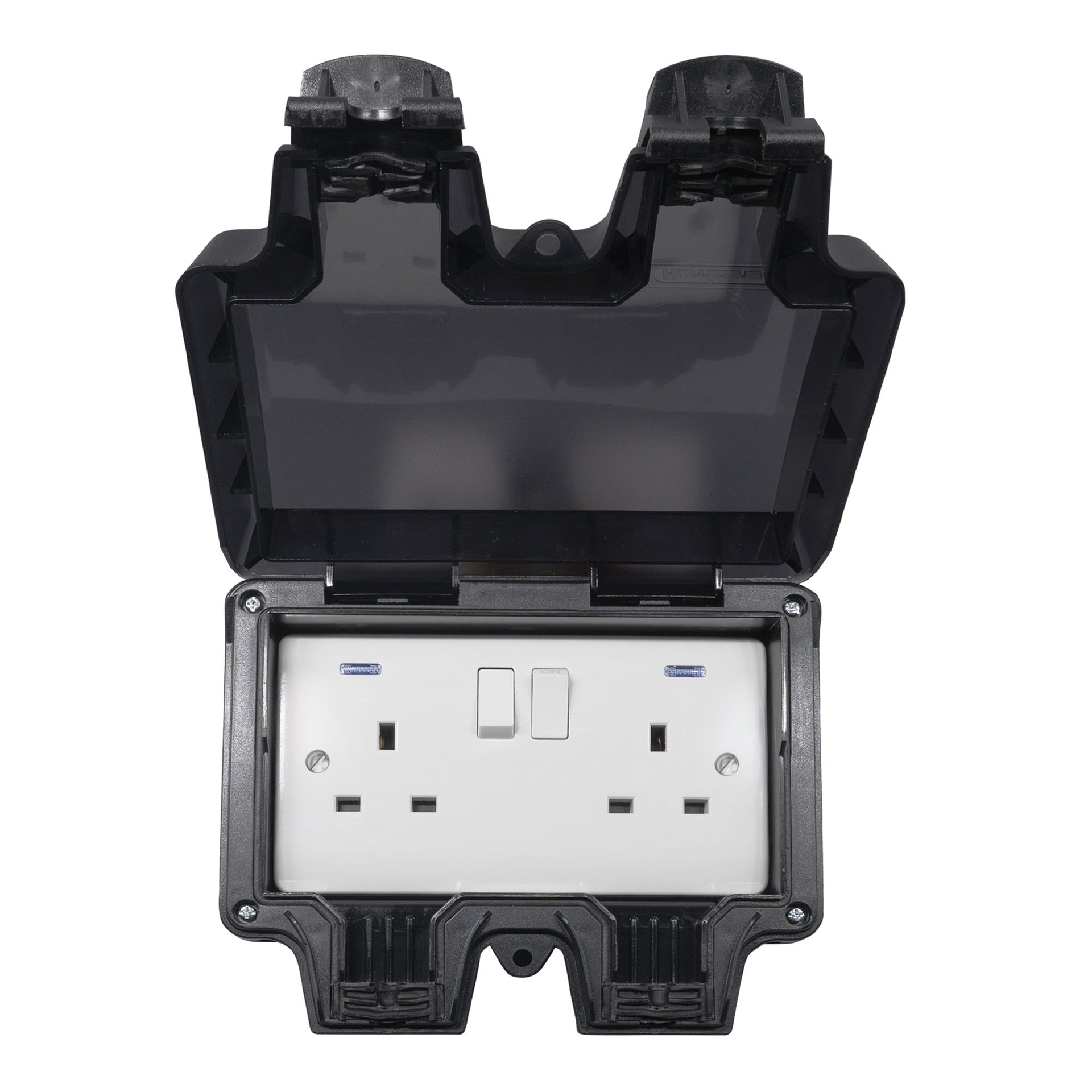 Niglon H-BWS132S 2 Gang 13A DP Switched Socket Black IP66