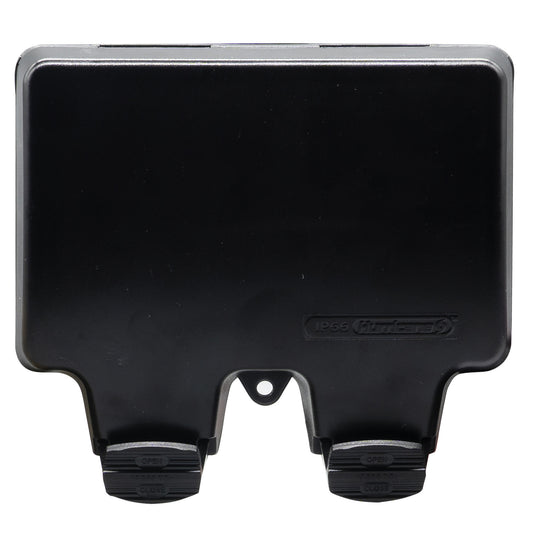 Niglon H-BWS132R 2 Gang 13A DP Switched RCD Socket Black IP66