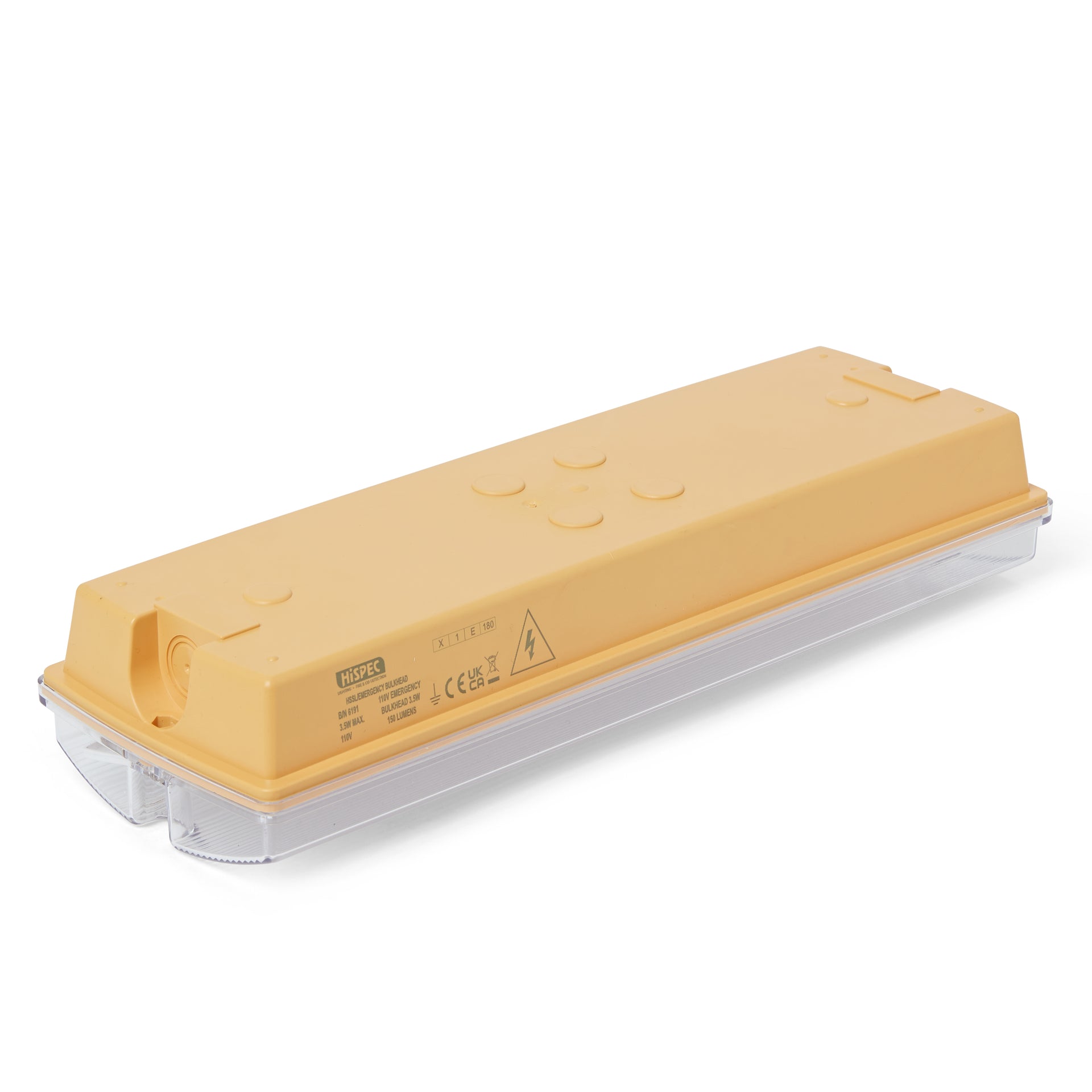 Hispec HSSL/EMERGENCYBULKHEAD 3.5W LED Emergency Bulkhead 110V Yellow