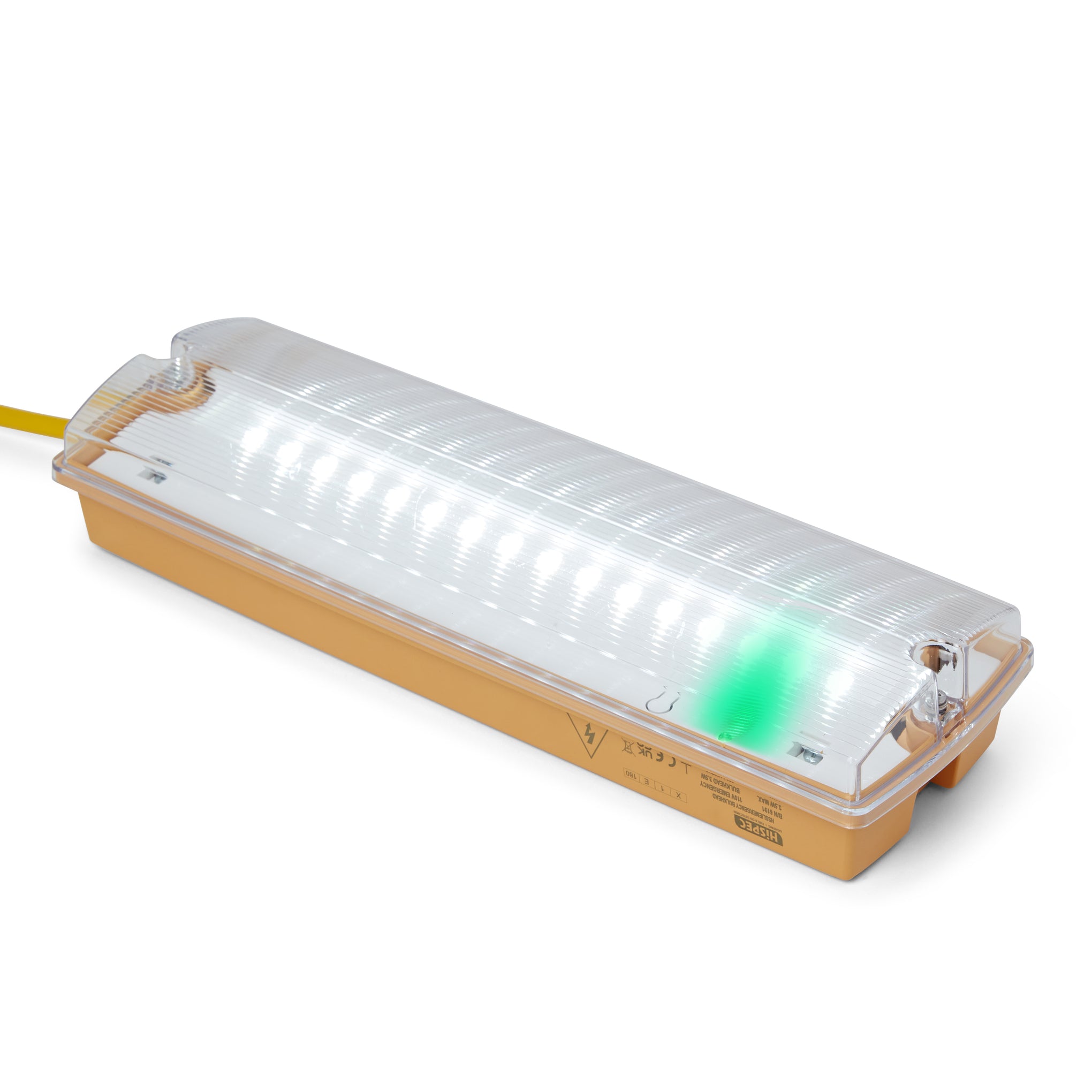 Hispec HSSL/EMERGENCYBULKHEAD 3.5W LED Emergency Bulkhead 110V Yellow