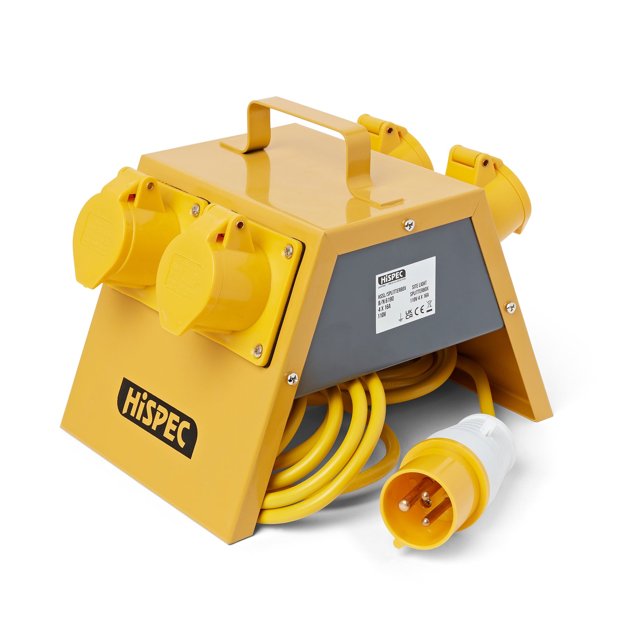 Hispec HSSL/SPLITTERBOX 4 x 16A 3P Splitter Box 110V IP44 Yellow