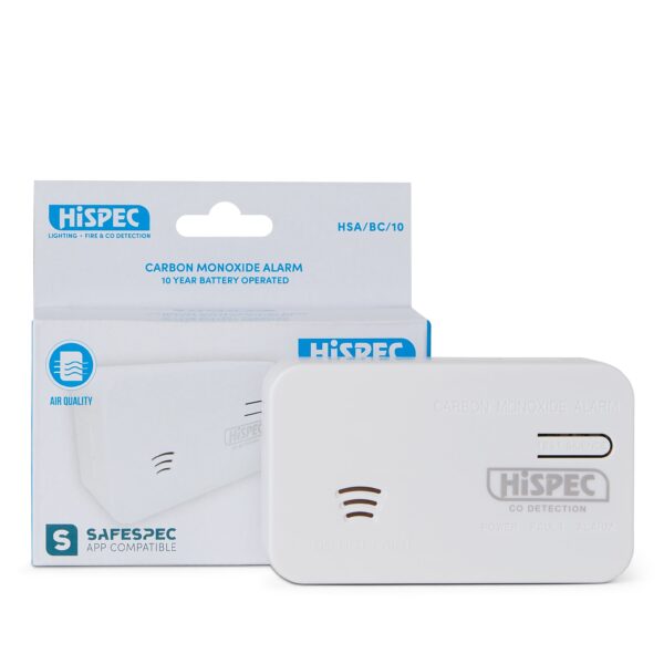 Hispec HSA/BC/10 Fast Fix Carbon Monoxide Alarm with 10 Yr Sealed Battery White