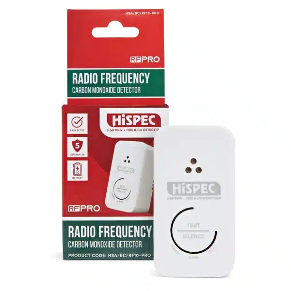 Hispec HSA/BC/RF10-PRO RF Carbon Monoxide Alarm with 10 Yr Sealed Battery White