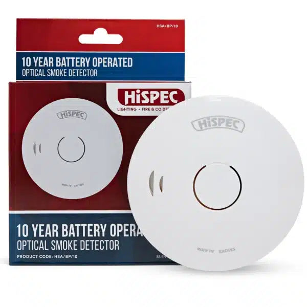 Hispec HSA/BP/10 Fast Fix Smoke Alarm with 10 Yr Sealed Battery White