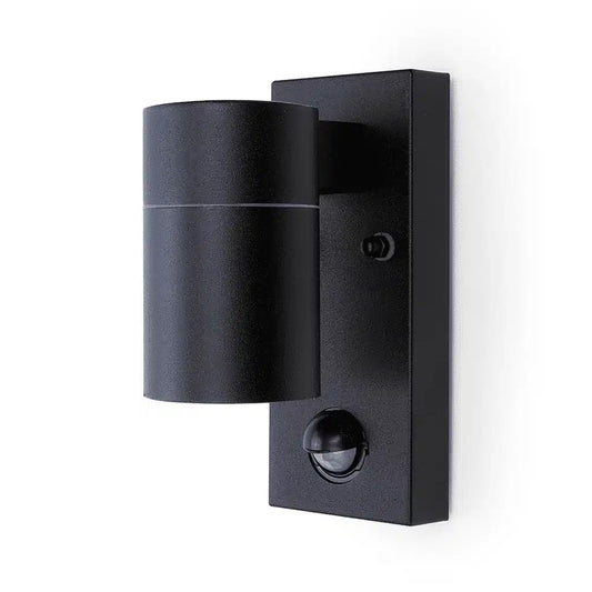 Hispec HSLEDDL/PIR/BLK Coral Down Wall Light with PIR IP44 Black