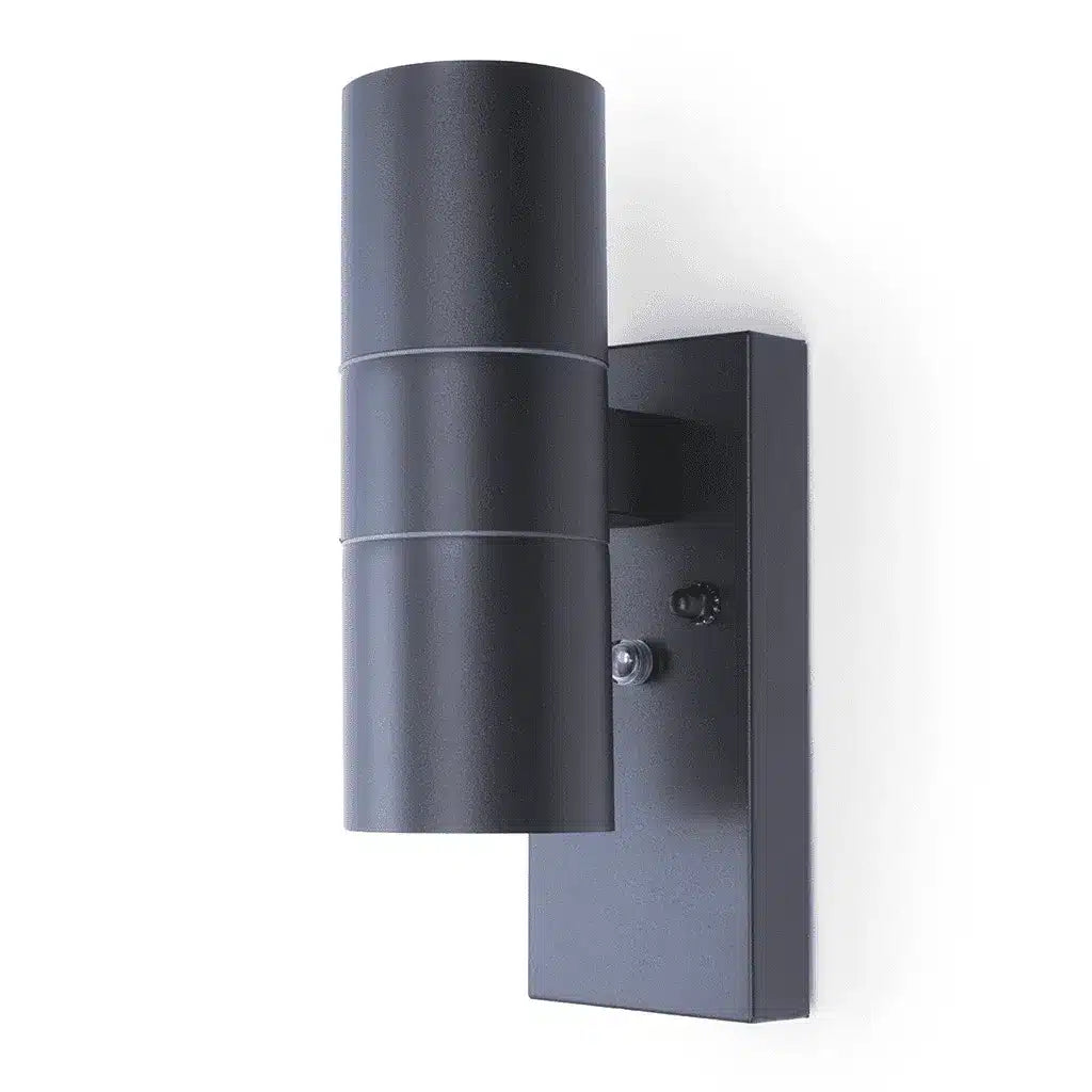 Hispec HSLEDUL/PC/GRY Coral Up / Down Wall Light with Photocell IP44 Anthracite Grey