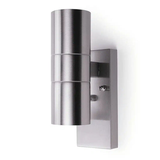 Hispec HSLEDUL/PC Coral Up / Down Wall Light with Photocell IP44 Stainless Steel
