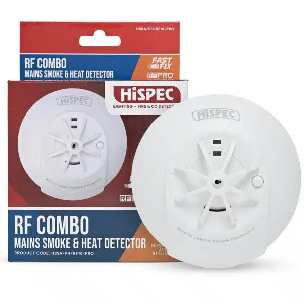 Hispec HSSA/PH/RF10-PRO Mains RF Smoke & Heat Alarm with 10 Yr Battery Back Up White