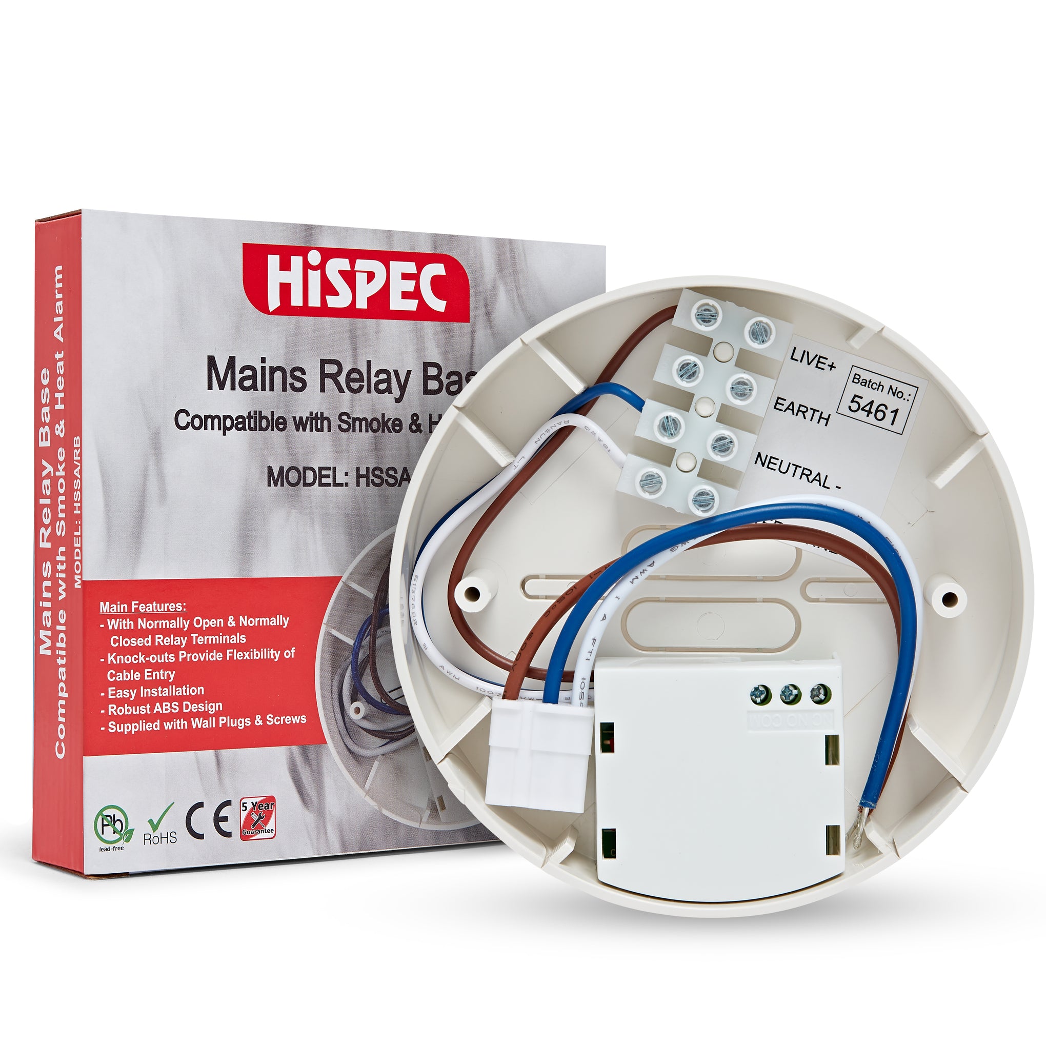Hispec HSSA/RB Mains Powered Relay Base White