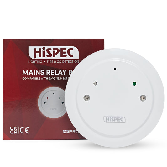 Hispec HSSA/RB/RF10-PRO Mains RF Relay Base with 10 Yr Battery Back Up White