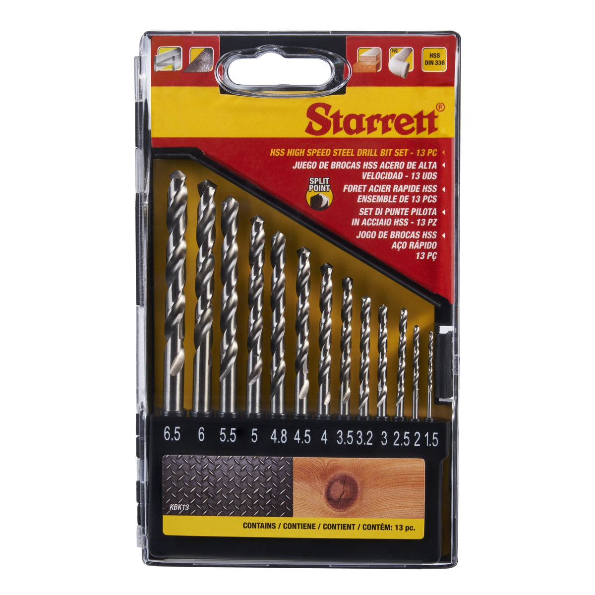Starrett HSSKIT HSS Split Point 13pc