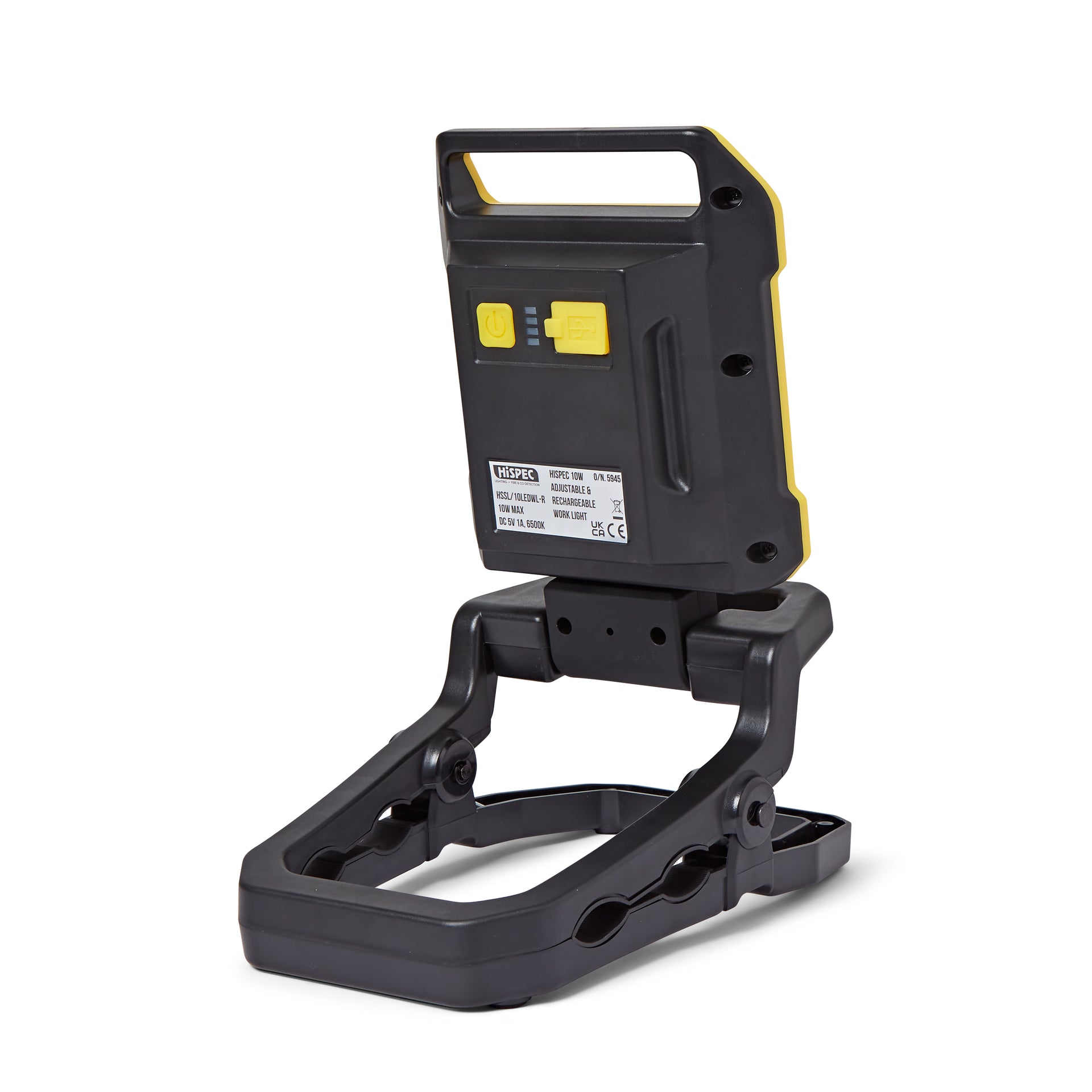 Hispec HSSL/10LEDWL-R 10W LED Adjustable and Rechargable Worklight Black & Yellow