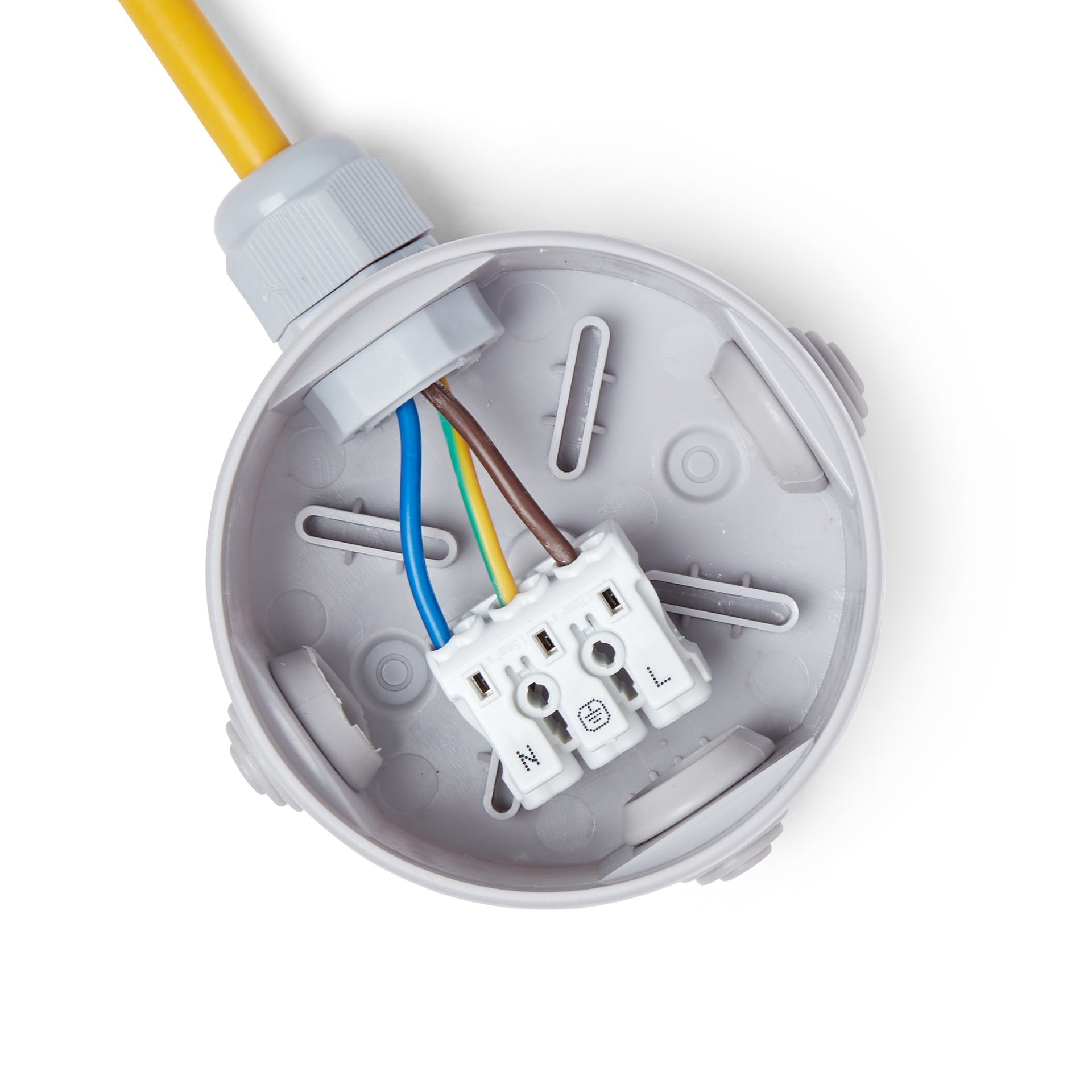 Hispec HSSL/25LEDWL-5FT/EP 5FT 25W LED Non-Corrosive Site Light with IP44 Junction Box 110V with Emergency IP65 Yellow