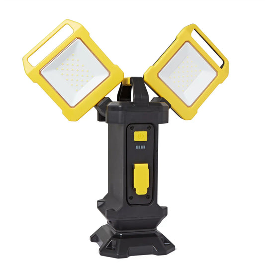 Hispec HSSL/40LEDWL 2 x 20W LED Twin Adjustable Work Light 110V 6500K IP44 Yellow